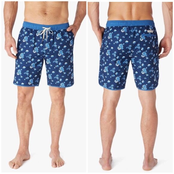 New FAIR HARBOR The Anchor Swim Trunks in Blue Beach Floral XXL - Picture 1 of 14